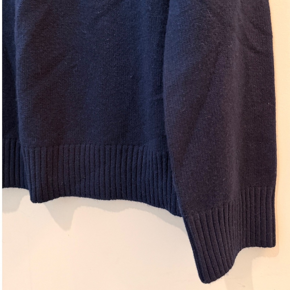 Quince Mongolian Cashmere Oversized Crewneck Sweater Navy Small NWOT - Picture 9 of 12
